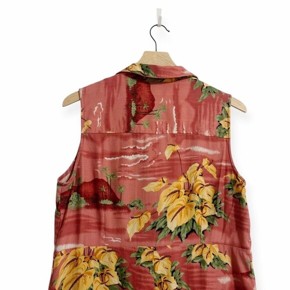 Tommy Bahama Silk Sleeveless Shirt Dress, Size 14, Hawaiian Floral Print - Picture 10 of 16